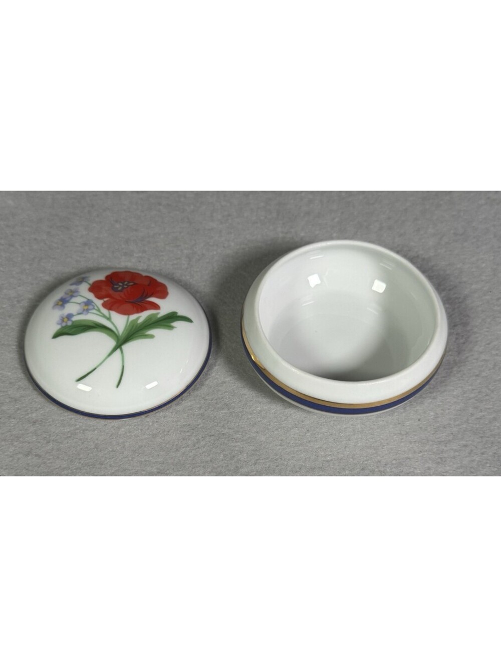 Tiffany & Co. Limoges France American Garden Porcelain Trinket Box Poppy Flower - Picture 4 of 9
